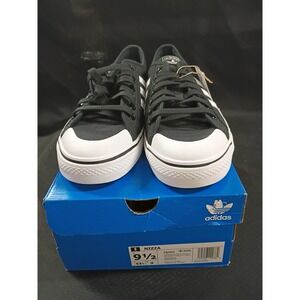 Adidas Nizza Casual Shoes Sneakers Canvas Black CQ2332 Mens Size 9.5 New No Box